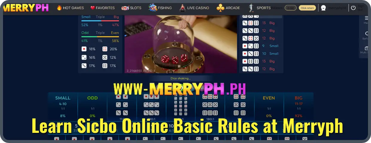 Learn Sicbo Online Basic Rules at Merryph